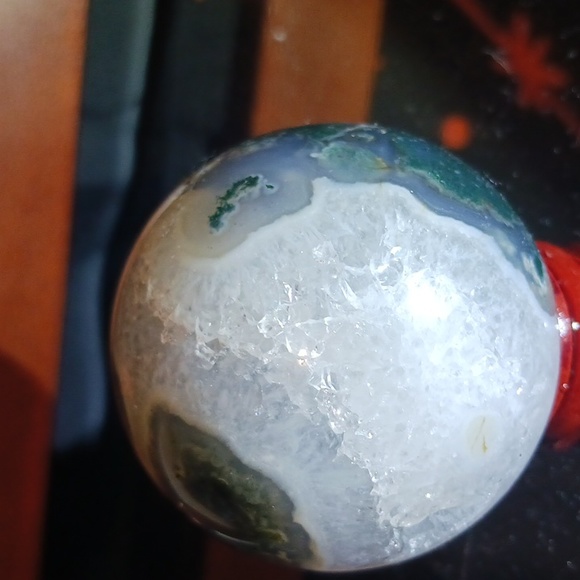 Moss Agate Sphere - Picture 9 of 12